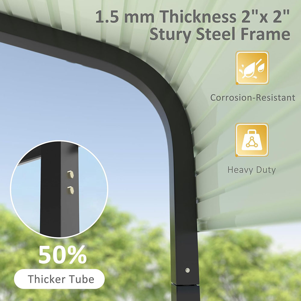 MUPATER Metal Carport, Heavy Duty Outdoor Carport Kit