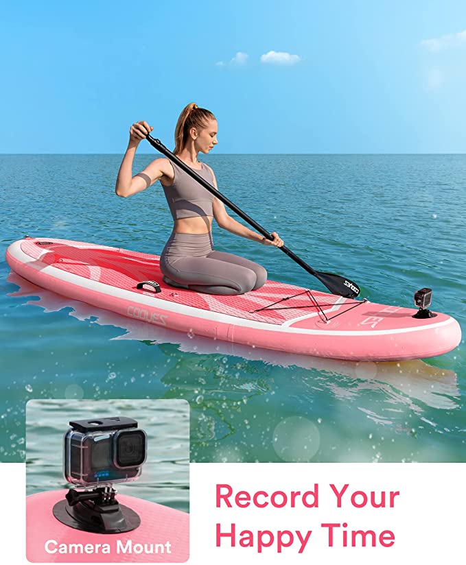 Cooyes Paddle Board, 10ft/10.6ft Inflatable Paddle Board, Stand up Paddle Board with Premium SUP Accessories & Backpack, Emergency Repair Kit, Non-Slip Deck & More - Extra-Light ISUP