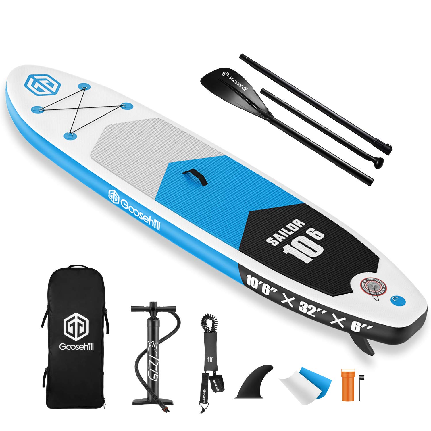 【Sports&Outdoors】【BS】Inflatable Stand Up Paddle Board, Premium SUP Package, 10'6 Long 32 Wide 6 Thick