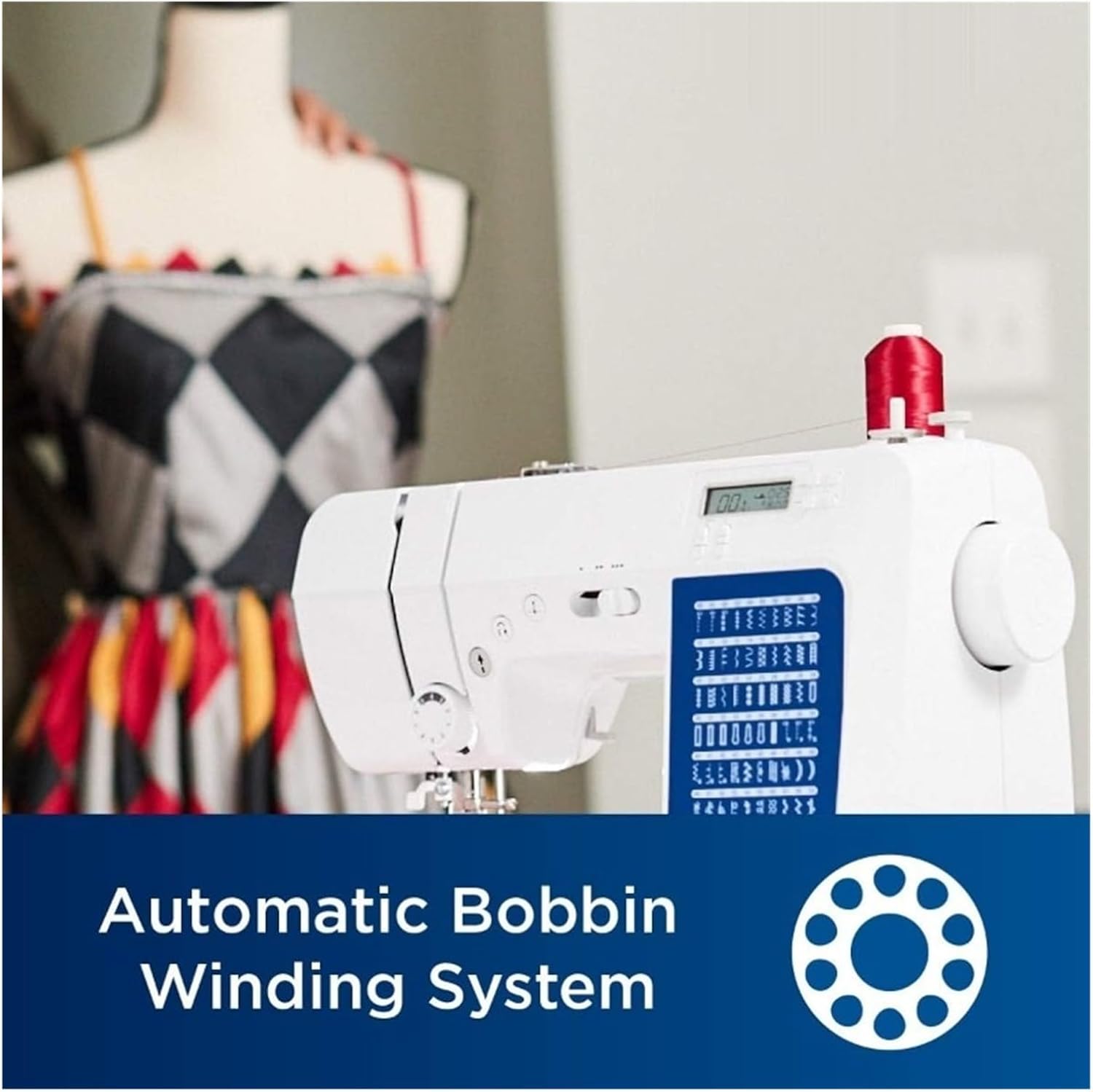 Brother CS7000X Computerized Sewing and Quilting Machine, 70 Built-in Stitches, LCD Display, Wide Table, 10 Included Feet, White