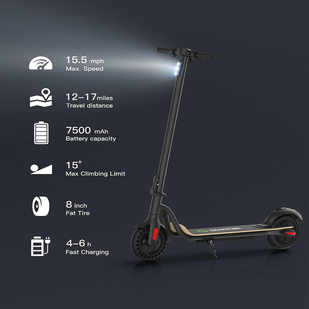 MEGAWHEELS Electric Scooter, 3 Gears, Max Speed 15.5MPH