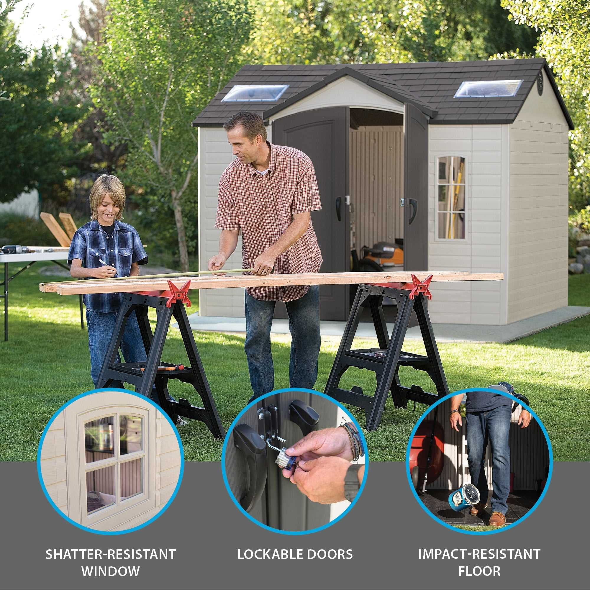 10x8 ft Outdoor Storage Shed, Desert Sand