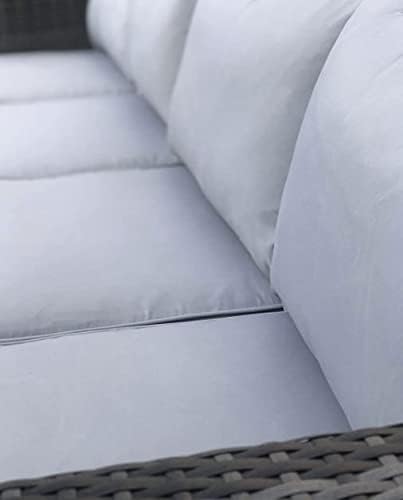 EVRE Rattan Outdoor Garden Furniture Set Miami Sofa Coffee Table, Foot Stool Rattan