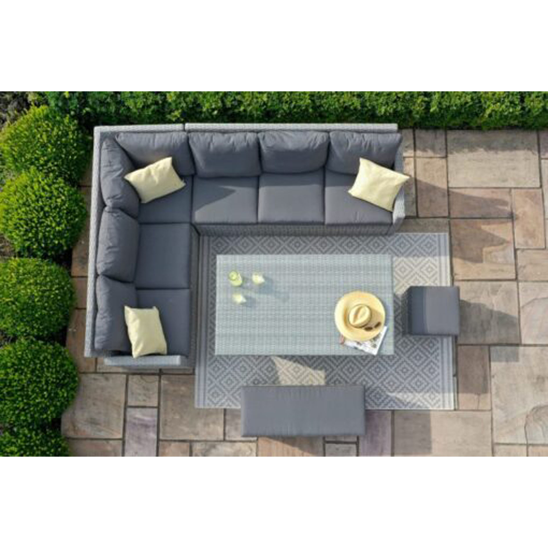 Moto Ascot Rectangular Corner Dining Set with Rising Table