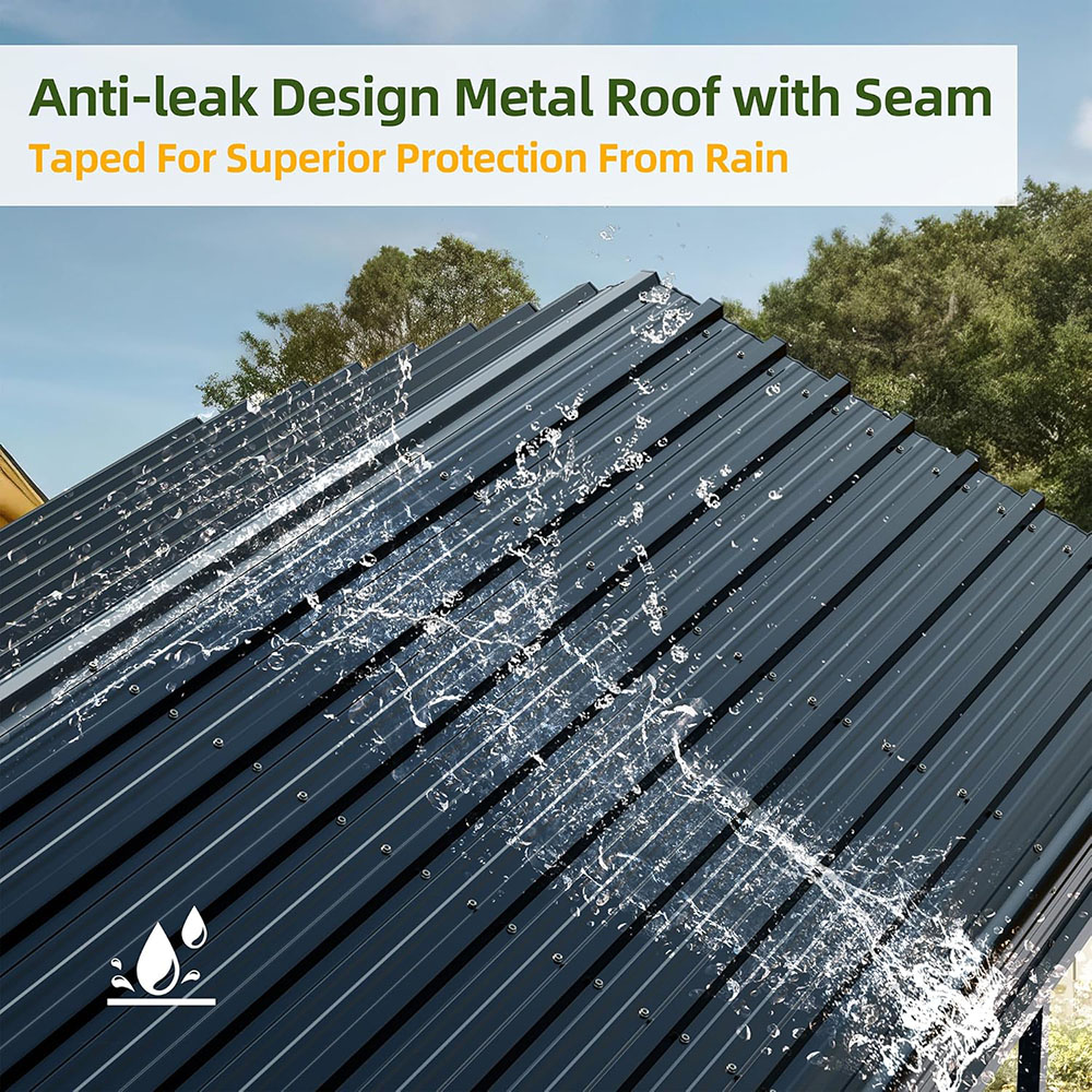 JAMFLY 12X20 FT Carport, Heavy Duty Carport Canopy with Galvanized Steel Roof and Frame